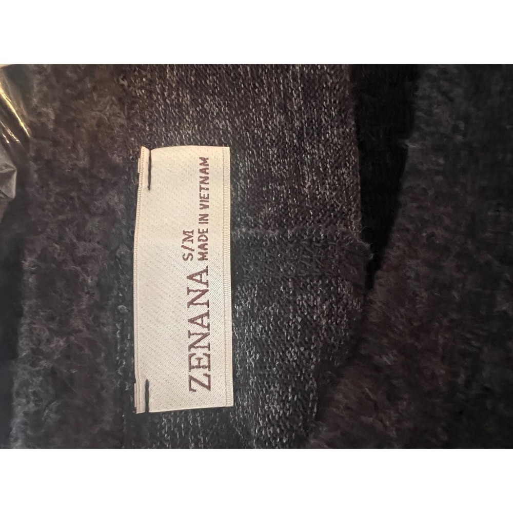 Zenana Womens Charcoal Grey Heathered Brushed Knit Relaxed Top HT-2463A S/M - Picture 4 of 6